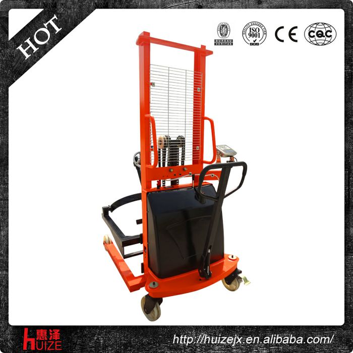 半電動稱重油桶車（夾鐵桶，手搖翻轉(zhuǎn)倒料）